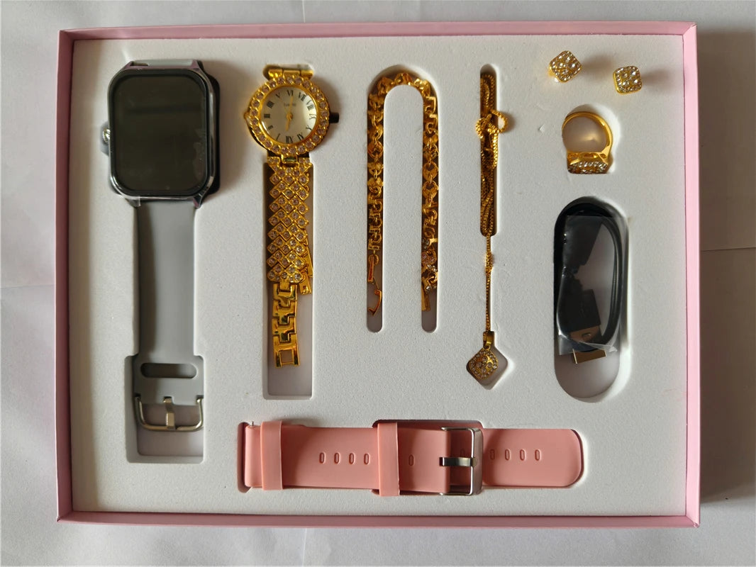 A58 Smart Watch 5-in-1 Combo Set – Fitness Tracker with Multiple Straps & Accessories