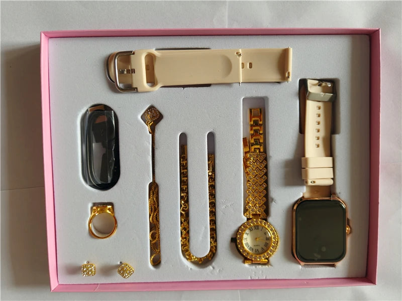 A58 Smart Watch 5-in-1 Combo Set – Fitness Tracker with Multiple Straps & Accessories