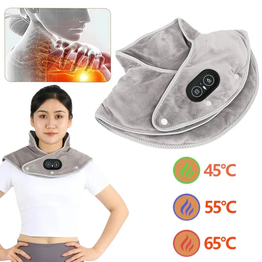 3-in-1 Electric Heated Neck & Shoulder Wrap – Vibration Massager & Thermal Compress for Deep Relaxation & Pain Relief