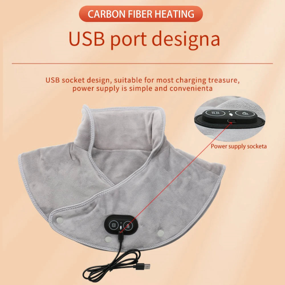3-in-1 Electric Heated Neck & Shoulder Wrap – Vibration Massager & Thermal Compress for Deep Relaxation & Pain Relief