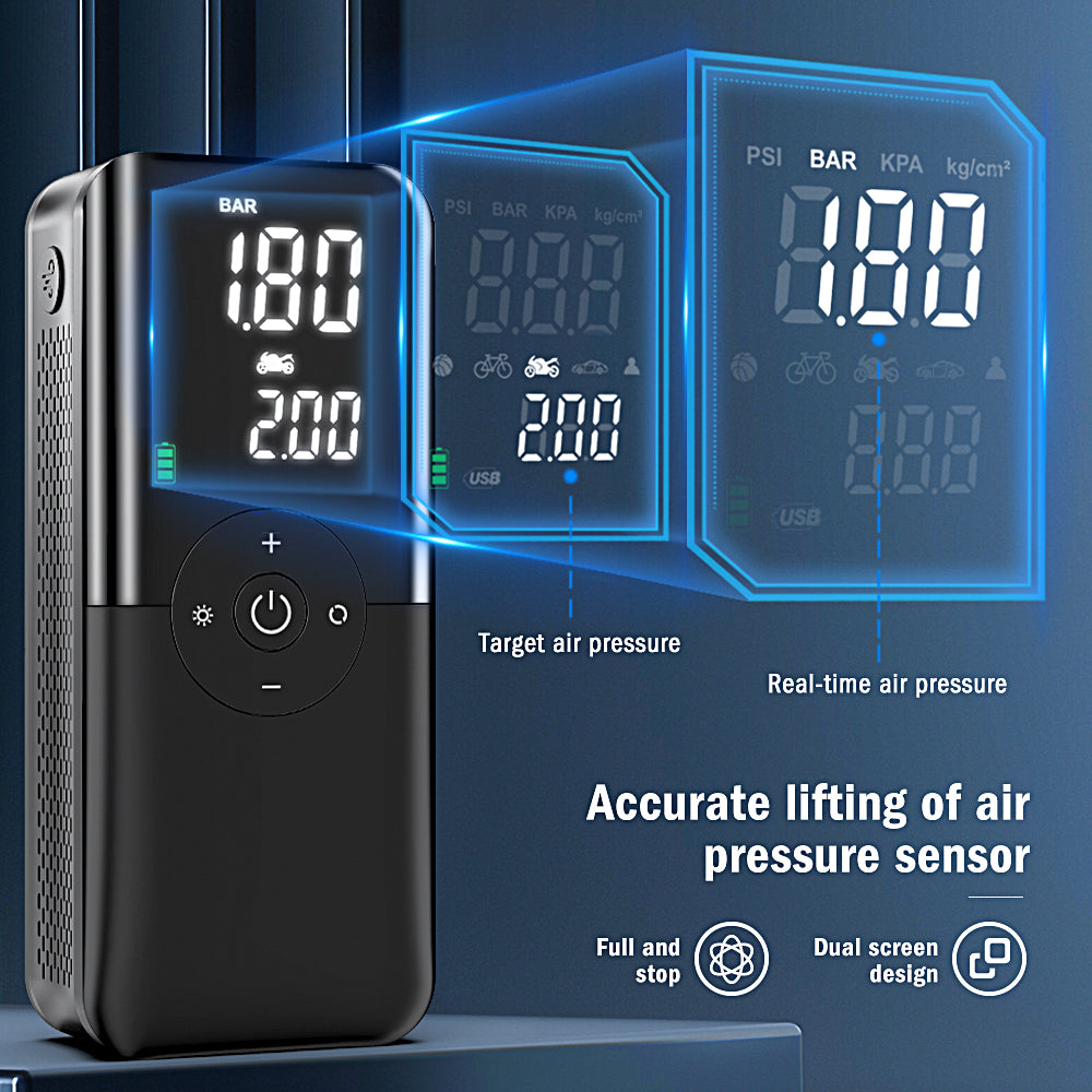 Tire Inflator Portable Electric Air Pump with LCD Display