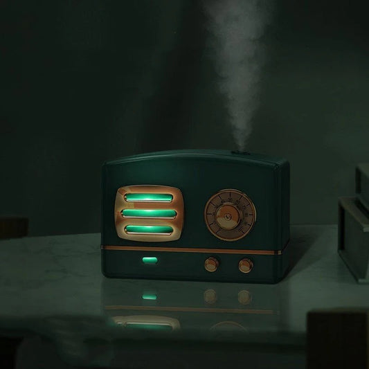 Retro Cool Mist Humidifier – Vintage Design Air Diffuser with Soft LED Light for Home & Office